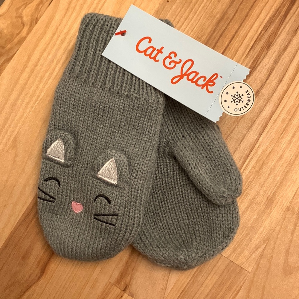 Girls Kitten Mittens NWT